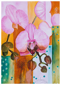 Orchids in the Pink 15''x11'' Watercolour