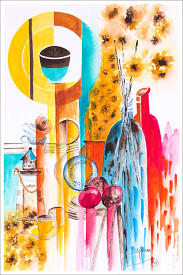 Coloured Bottles  Watercolou